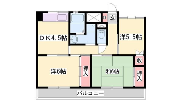 ビレッジハウス中村の物件間取画像